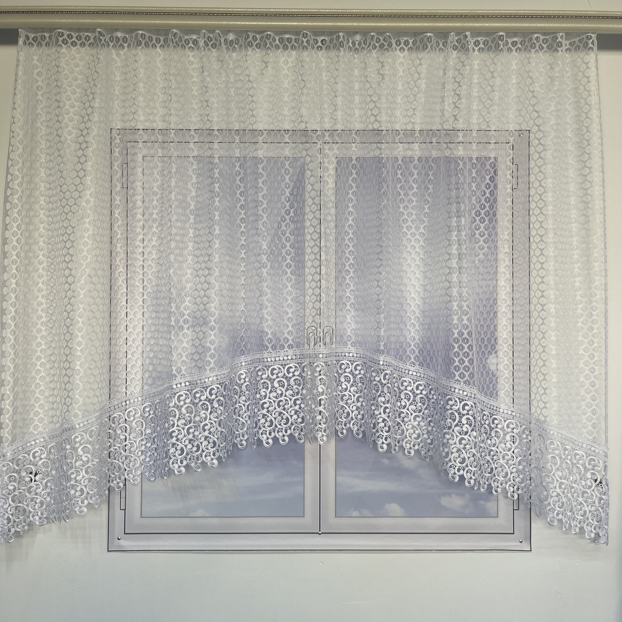 Тюль арка ALBO біла з макраме 300×170 см (KU-126-5), фото 1