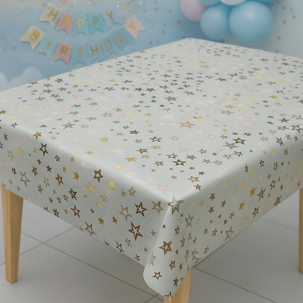 Скатертина Клейонка на метраж на флізеліновій основі. Ширина: 137 см зірочки, фото 1