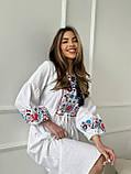 Жіноча біла лляна сукня вишиванка, фото 7