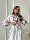 Жіноча біла лляна сукня вишиванка, фото 4