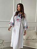 Жіноча біла лляна сукня вишиванка, фото 3