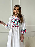 Жіноча біла лляна сукня вишиванка, фото 5