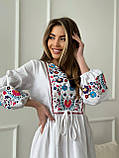 Жіноча біла лляна сукня вишиванка, фото 6