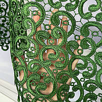 Тюль арка ALBO біла з зеленим макраме 300×170 см (KU-126-15), фото 4