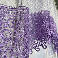 Тюль арка ALBO біла з фіолетовим макраме 300×170 см (KU-126-18), фото 2