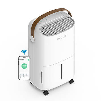 Осушувач повітря evoair 30 м² NovaDry 12 Smart, осушення 12л/24 год, іонізація повітря, УФ - знежараження, резервуар 2.5 л, Brown