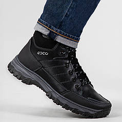 Черевики чоловічі зимові з шкіри чорні (АБ 11)