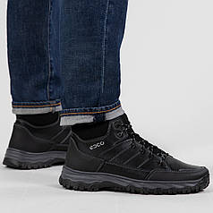 Зимові чоловічі черевики шкіряні з хутром чорні (АБ 11)