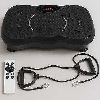 Віброплатформа для тренувань з 2 еспандерами + пульт, до 120кг TS-5513 / Вібротренажер для схуднення