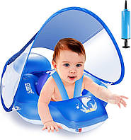 Дитяче надувне коло Parner Baby Swimming Float S із сонцезахисним козирком 95x74 см блакитний для дітей 3-36 місяців