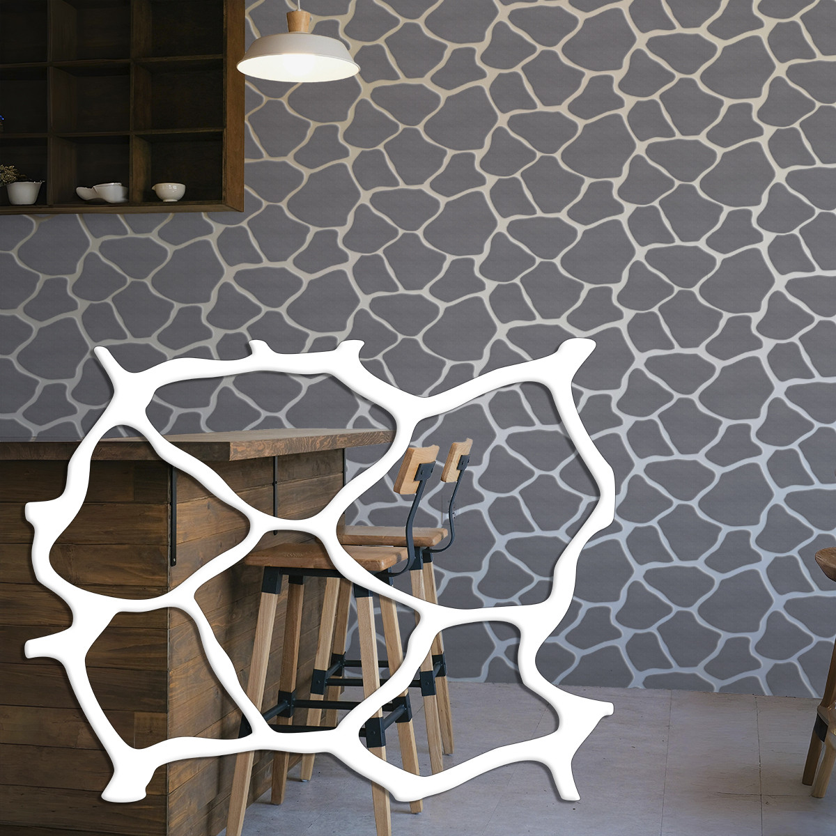 Трафарет товстий 3 мм для штукатурки, багаторазовий фарбування Природний камінь (450х550), фото 1