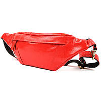 Шкіряна сумка бананка червона шкіра під змію TARWA GR-455-3md