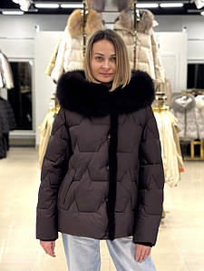 Пуховик жіночий Chanevia 25602 WINE BROWN