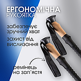 Трекінгові палиці регульовані телескопічні, палиці спортивні трирівненві Hechpro жовті (8002EV), фото 2
