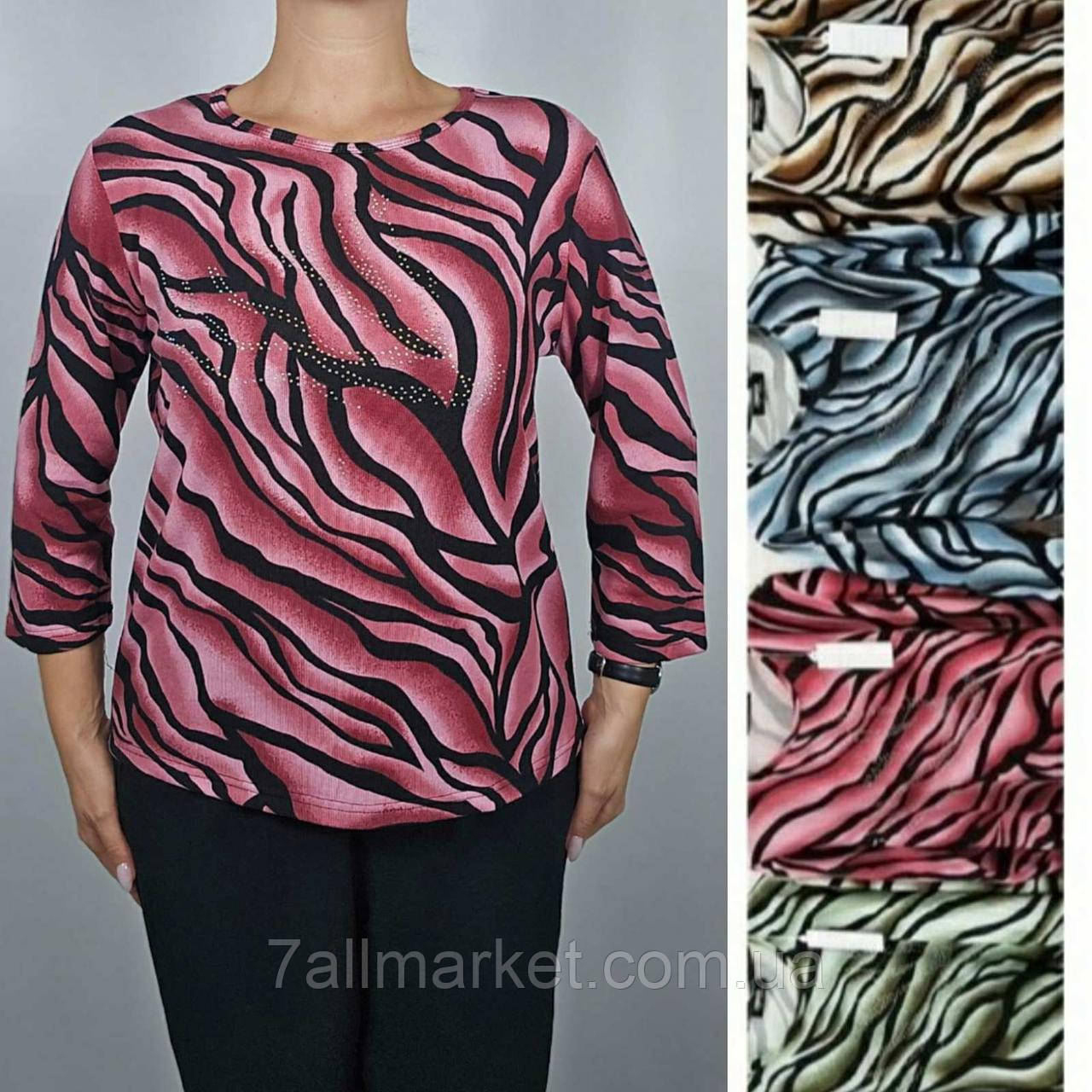 Блузка жіноча стильна рукав 3/4 розмір L-3XL (5 кв) "ILEANA" купити недорого від прямого постачальника