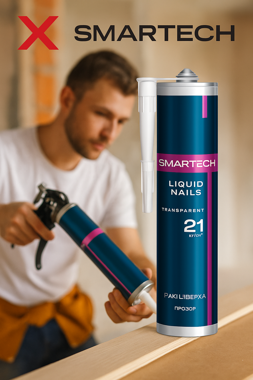 Клей монтажний "Рідкі цвяхи" 280 мл Smartech Монтажний клей швидкої фіксації, фото 1