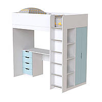 Ліжко-чердак дитяча Art in Head Binky ДЮС33 1932x1800x1000 Білий з блакитним (BK03010021000)