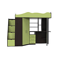 Ліжко-чердак дитяча Art in Head Binky ДС37А 2332x1800x832 Венге/Лайм (BK01050016000)