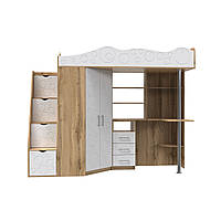 Ліжко-чордак дитяча Art in Head Binky ДС37А 2332x1800x832 Дуб крафт золотий/Білий супермат (BK011200200200000)