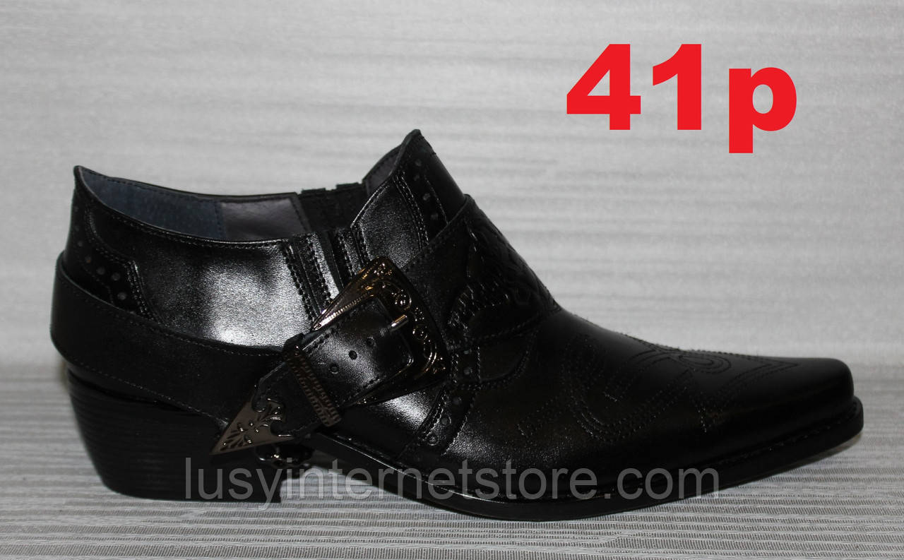 Туфлі козаки шкіряні чоловічі від виробника модель ЛЕ25-111, фото 1