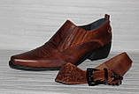 Туфлі козаки шкіряні чоловічі від виробника модель ЛЕ25-113, фото 9