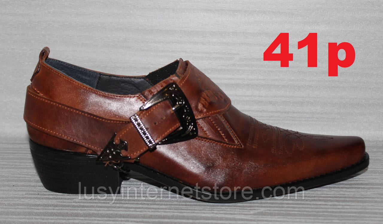 Туфлі козаки шкіряні чоловічі від виробника модель ЛЕ25-113, фото 1