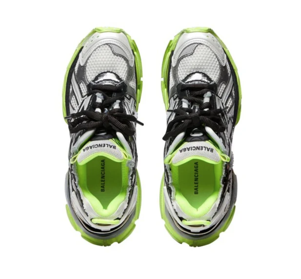 Кросівки жіночі Баленсіага Balenciaga Runner White Fluo Yellow 677403W3RBP1093, фото 1