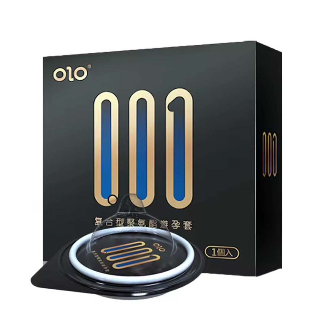 Надтонкі презервативи OLO 001 поліуретанові (не містять латекс), 1 презерватив в пакованні, фото 1