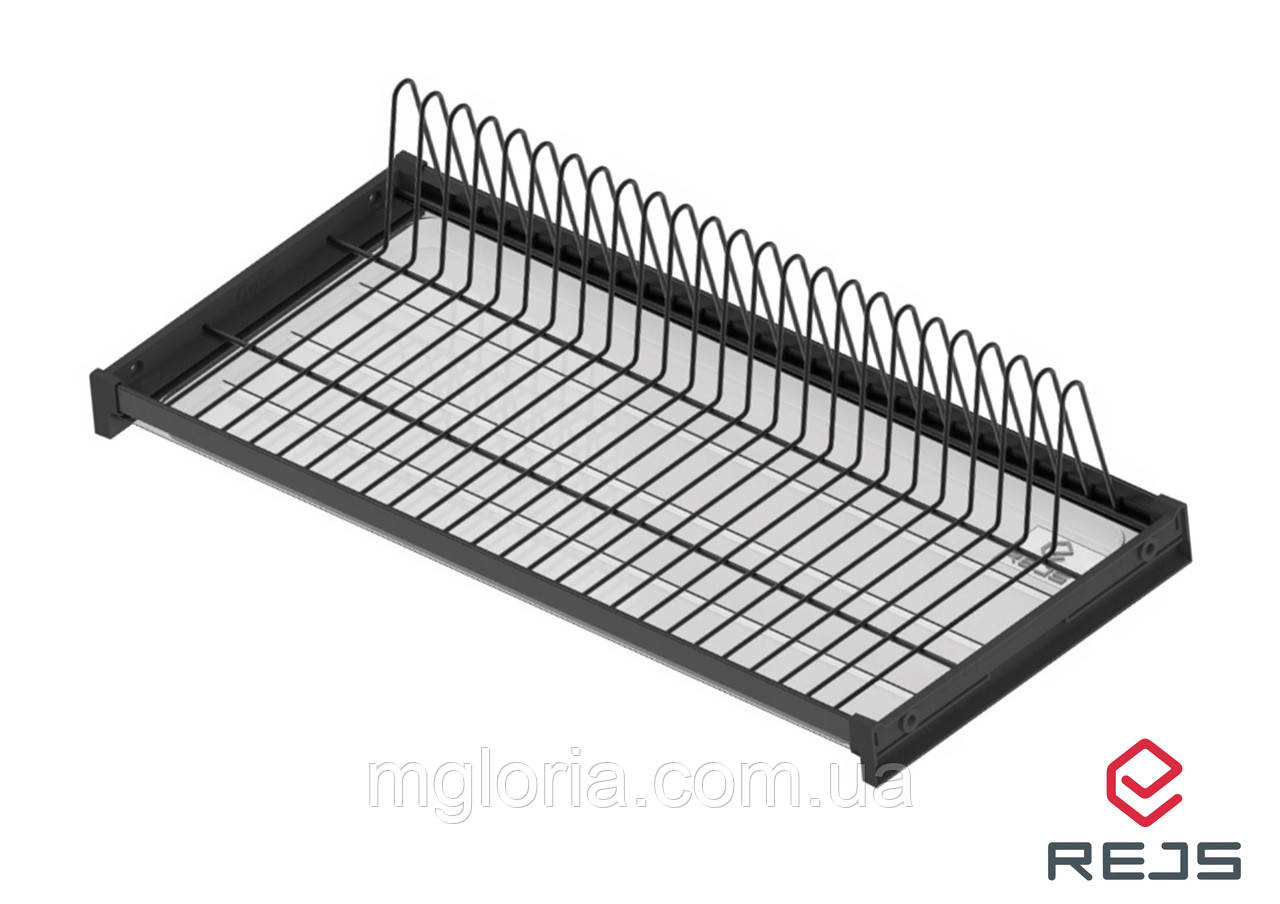 Сушарка для посуду однорівнева чорна з рамою Rejs