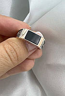 Срібна чоловіча печатка - перстень із золотом