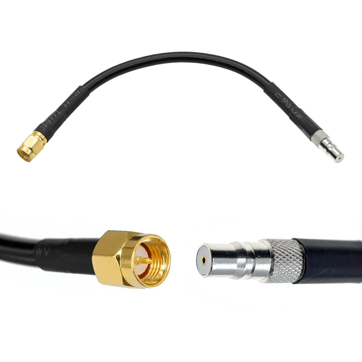 Перехідник антенний QMA Female - SMA Male, кабель RG-223 20 см пігтейл для антен, пультів FPV | Hi-RNG