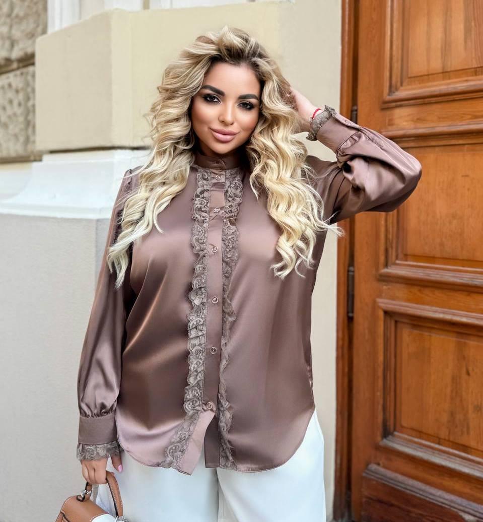 Блуза з мереживом в кольорах 9872, фото 1