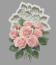 Силіконовий Молд для шоколаду, мастики та ін  "Гілочка троянди №3"