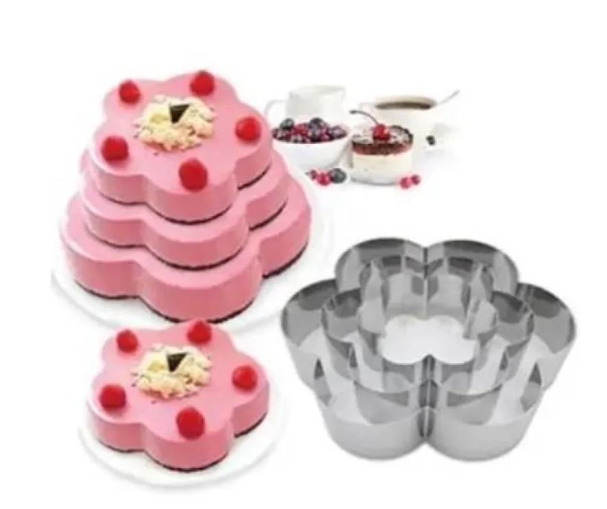 Набір для випічки торта FRICO 3 шт форма квітки, фото 1