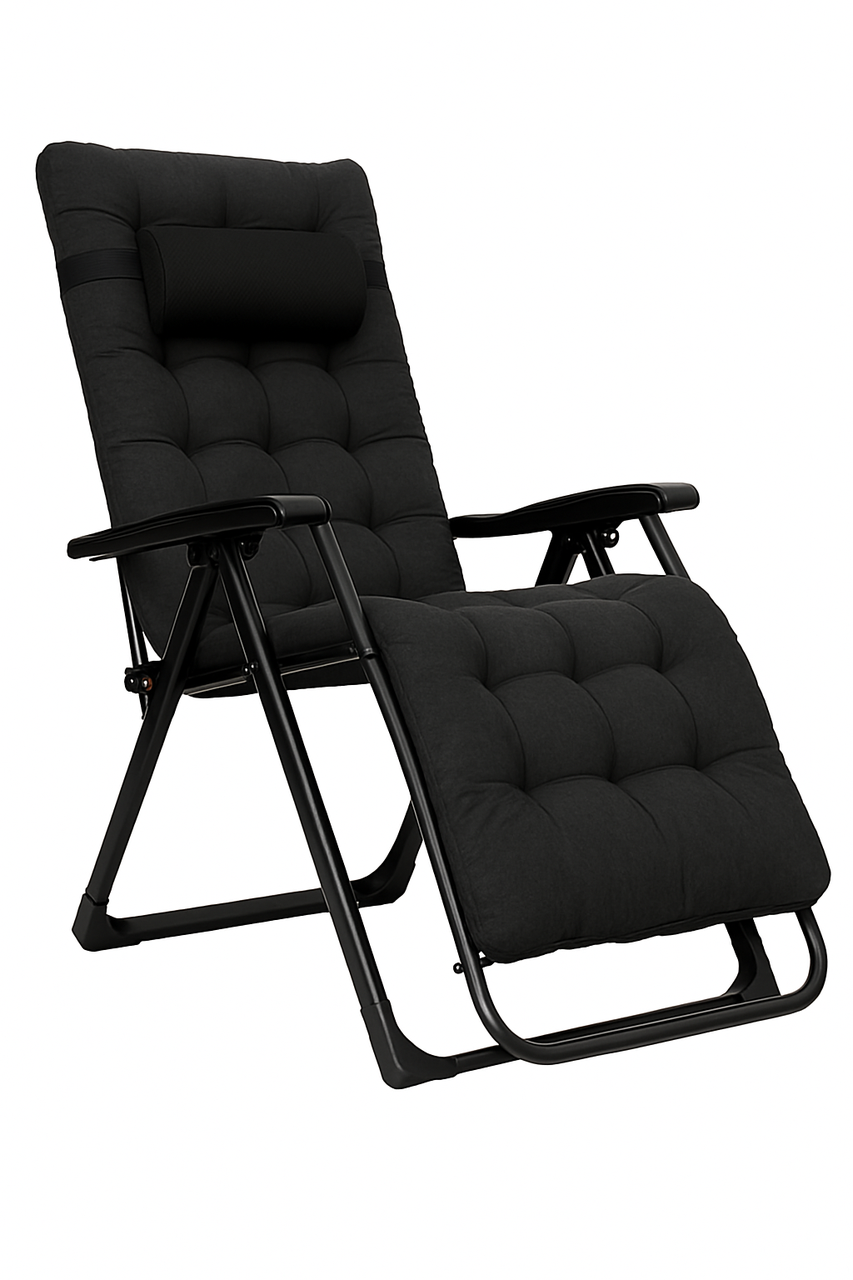 Крісло-шезлонг для відпочинку LEOBRO Zero Gravity Premium Plus Black (LB-ZGC-K2-BLK), фото 1