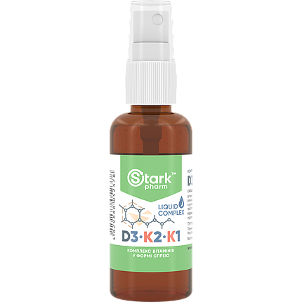 Витамин Д3+К2+К1 Stark Pharm Liquid Vitamin D3+K2+K1 50 мл, фото 1