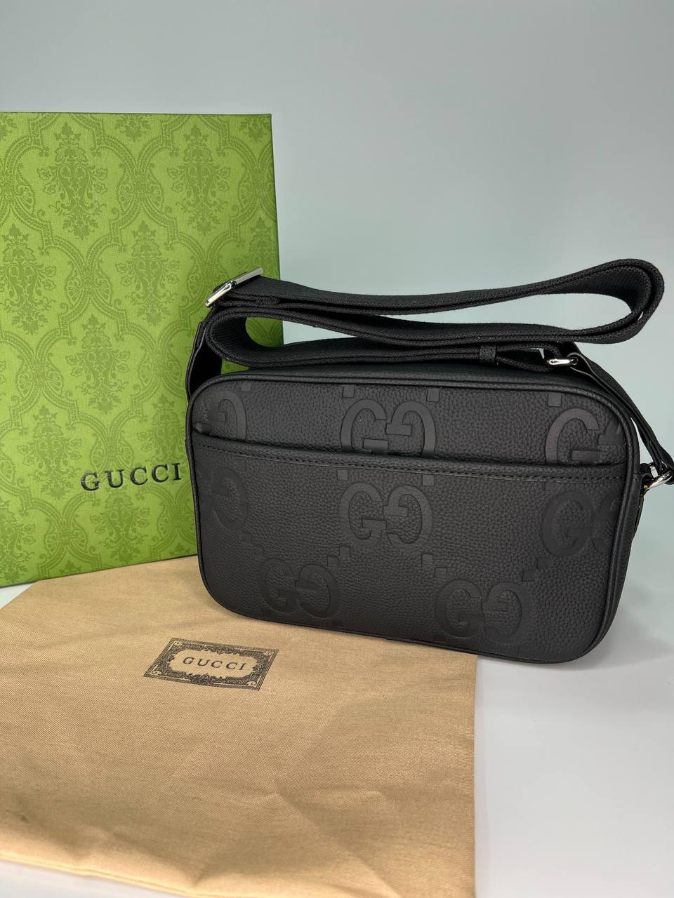 Чоловіча Чорна Сумка Месенджер Гуччі, фото 1