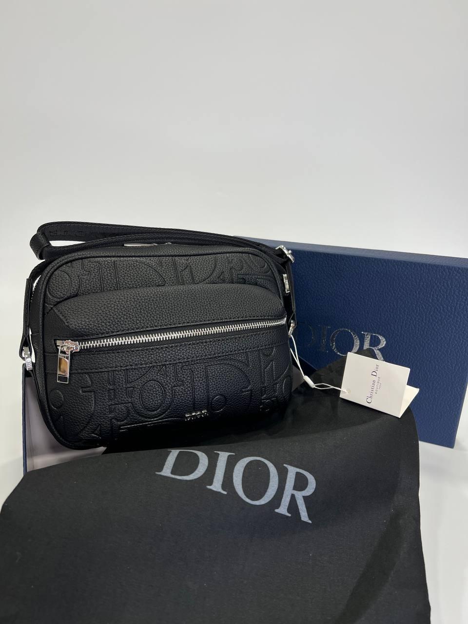 Сумка чоловіча Christian Dior чорна в подарунковій упаковці, фото 1