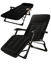 Крісло ліжко розкладне 3в1 з вбудованим мʼяким матрацом Leobro до 150 кг чорний