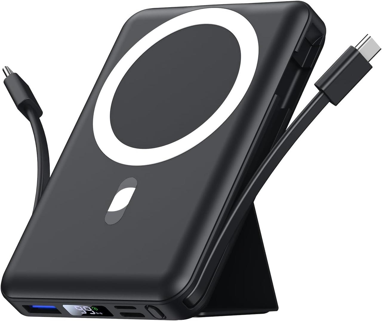 Повербанк Azmuth для Magsafe, магнітний зарядний акумулятор ємністю 10000 мАг 22,5 Вт PD Швидка зарядка з кабелем USB-C, фото 1