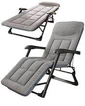Крісло ліжко розкладне 3в1 з вбудованим мʼяким матрацом Leobro до 150 кг сірий