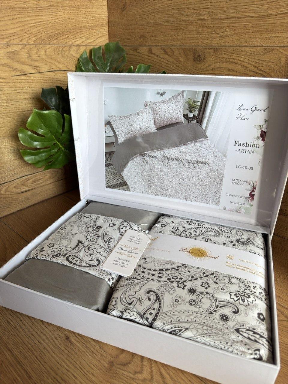 Комплект сатинового постельного белья Laura Grand евроразмер, фото 1