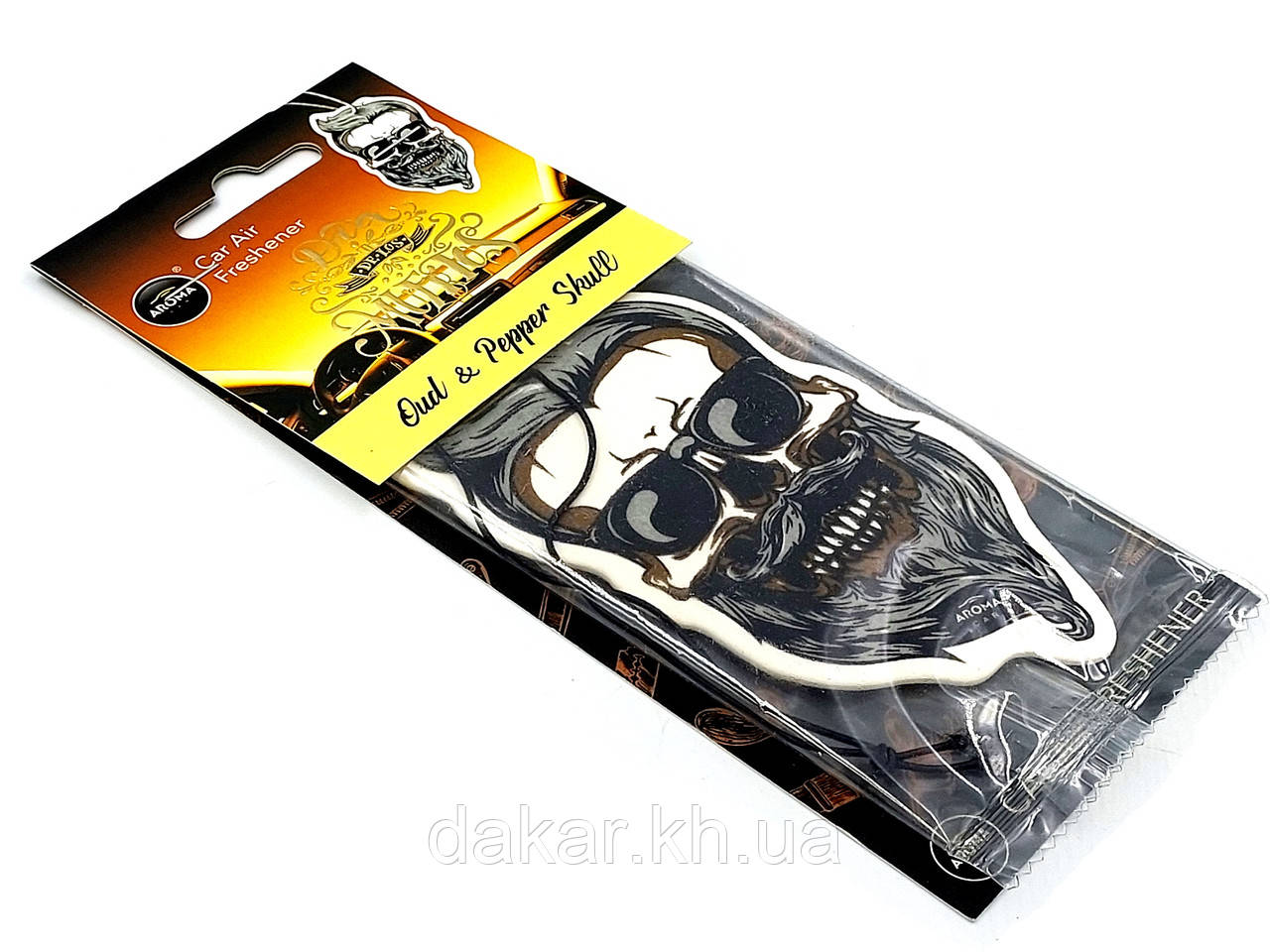 Автомобільний ароматизатор Dia De Los Muertos - Oud & Pepper Skull Aroma Car, фото 1