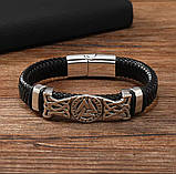 Браслет чоловічий у скандинавському стилі "Валькнут", фото 3