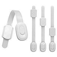 Набір універсальних захисних замків Bodasan від дітей для меблів,холодильника та ящиків Білий 4 шт (BL11)