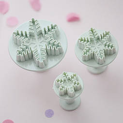 Плунжер кондитерський Сніжинки гострі, набір з 3 шт