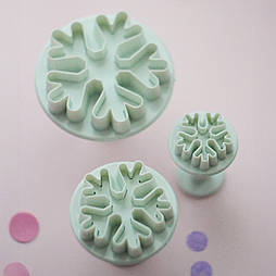 Плунжер кондитерський Сніжинки закруглыены, набір з 3 шт