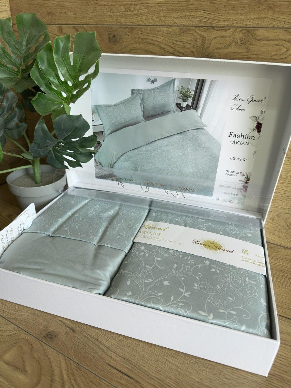 Комплект сатинового постельного белья Laura Grand евроразмер, фото 1