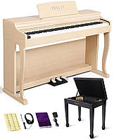 Цифрове піаніно Fesley FEP1000 MP (стойка, банкетка, 3 педалі, пюпітр, навушники, чохол). Поліфонія 256 голосів