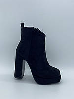 Чорні черевички із еко-замші. Ботільйони. Маленькі розміри (33, 34, 35).